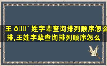 王 🌴 姓字辈查询排列顺序怎么排,王姓字辈查询排列顺序怎么 🐡 排的